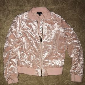 Crush velvet bomber jacket